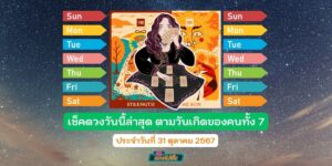 เช็คดวงวันนี้ล่าสุด วันพฤหัสบดีที่ 31 ตุลาคม 2567